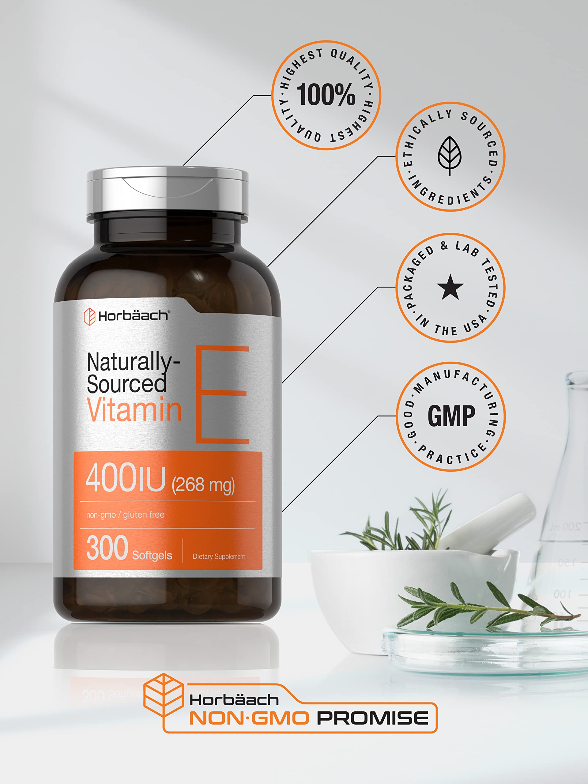 Horbäach etiqueta nutricional legible, información de potencia y ingredientes
