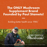 Host Defense Breathe ingredientes Chaga Reishi Cordyceps ilustrados para apoyo respiratorio