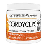 Host Defense frente del envase Cordyceps mostrando etiqueta clara y beneficios