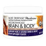 Host Defense envase frontal Brain & Body mostrando diseño y tamaño práctico
