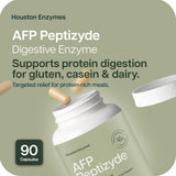 Houston Enzymes cápsula en mano que ilustra dosificación práctica