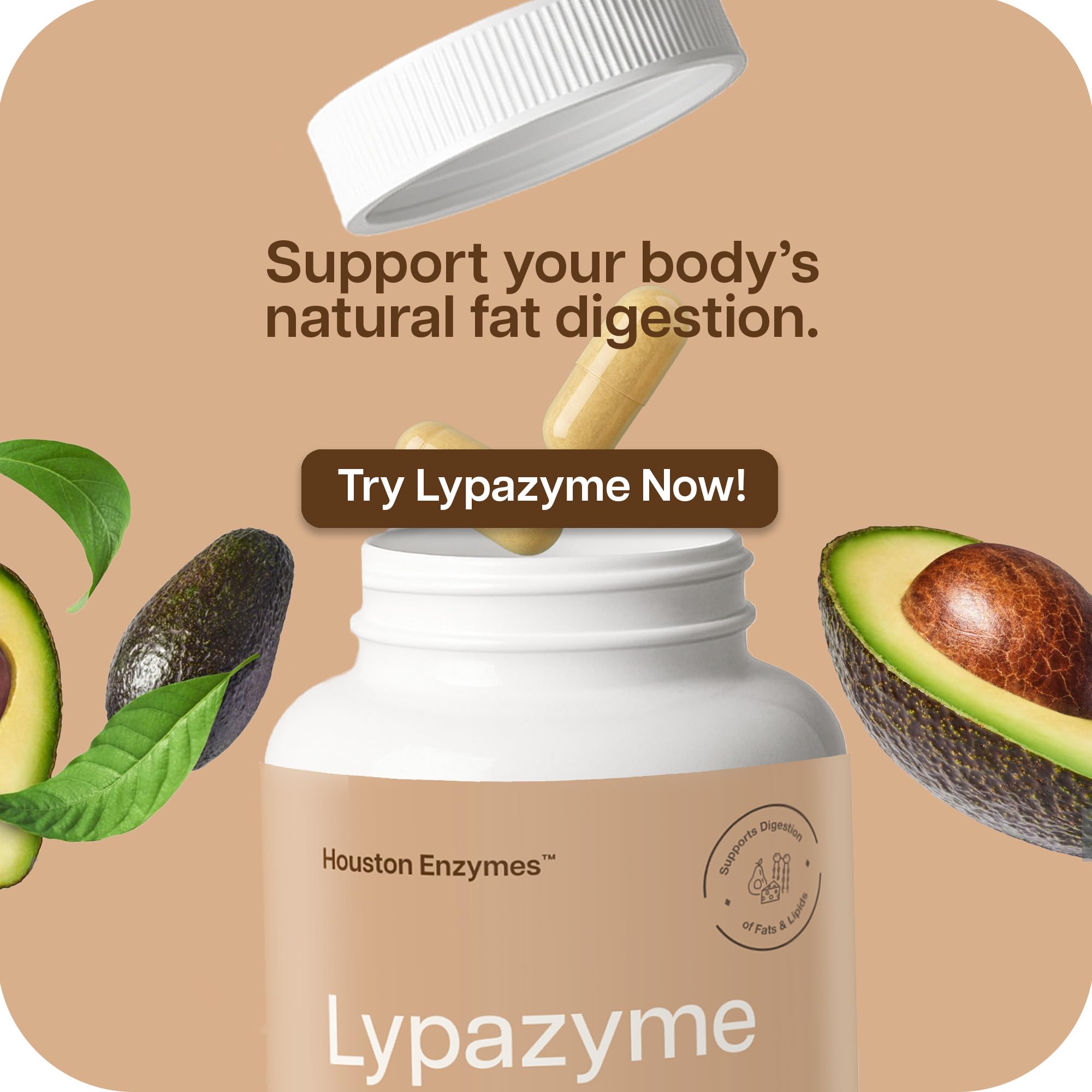 Houston Enzymes Lypazyme en cocina con alimentos grasos mostrando aplicación