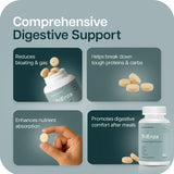 Houston Enzymes tabletas junto a moneda para comparar tamaño y portabilidad