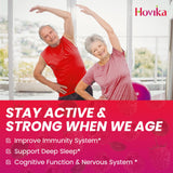 Hovika etiqueta con lista de ingredientes y vitaminas para confianza