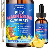 Hovika botella frontal kids magnesium piña mostrando presentación y beneficio relajación
