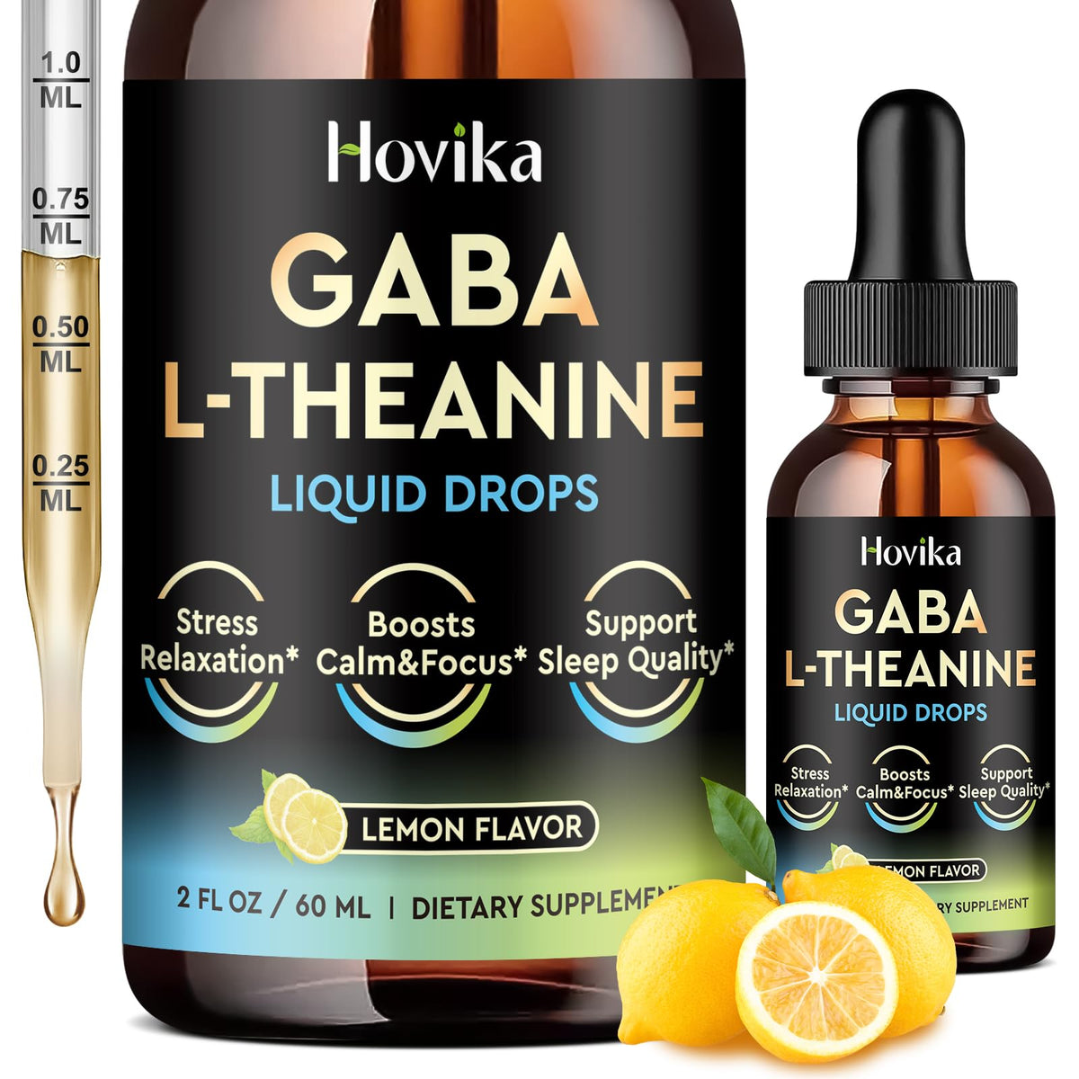 Hovika frasco frontal mostrando diseño y sabor limón para uso diario