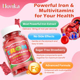 Hovika gomitas apiladas con fresas para transmitir sabor natural