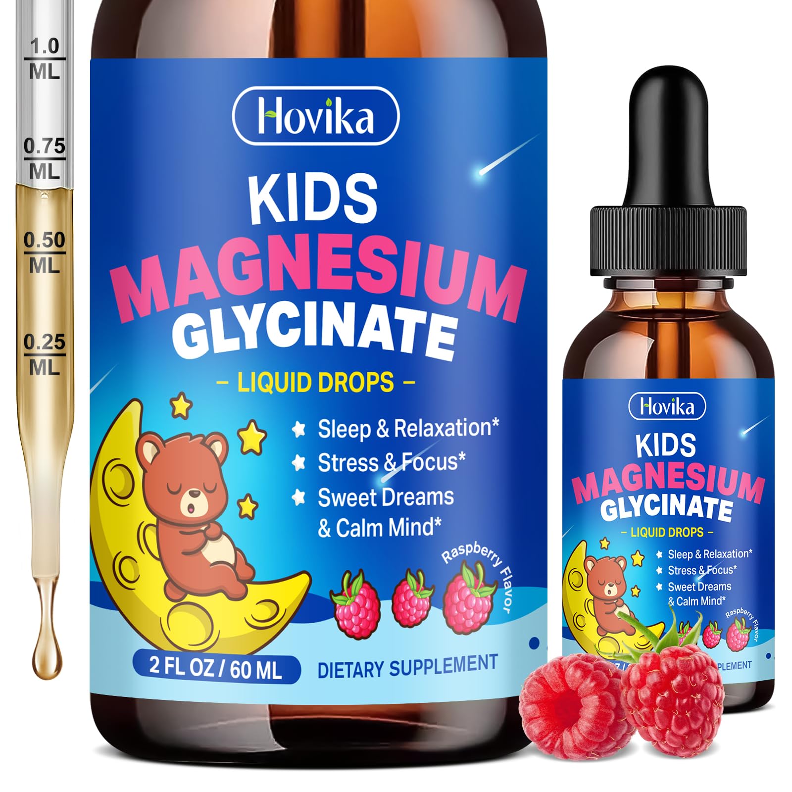 Hovika botella frontal mostrando etiqueta y beneficio de relajación