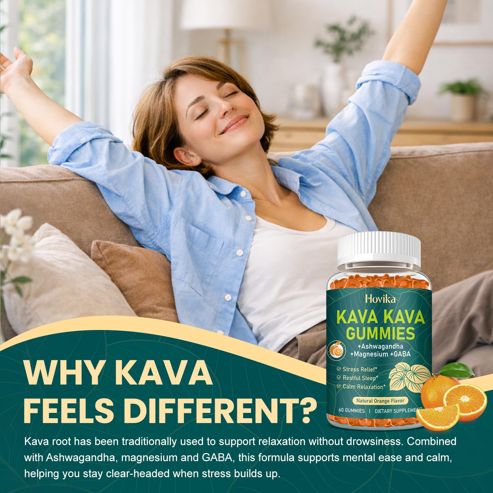 Hovika ingredientes destacados: kava, ashwagandha y magnesio para calma