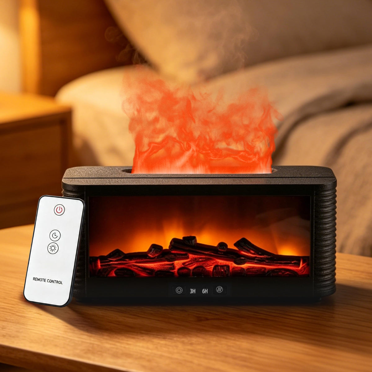 Howeall vista frontal del difusor con luz y beneficio atmosférico