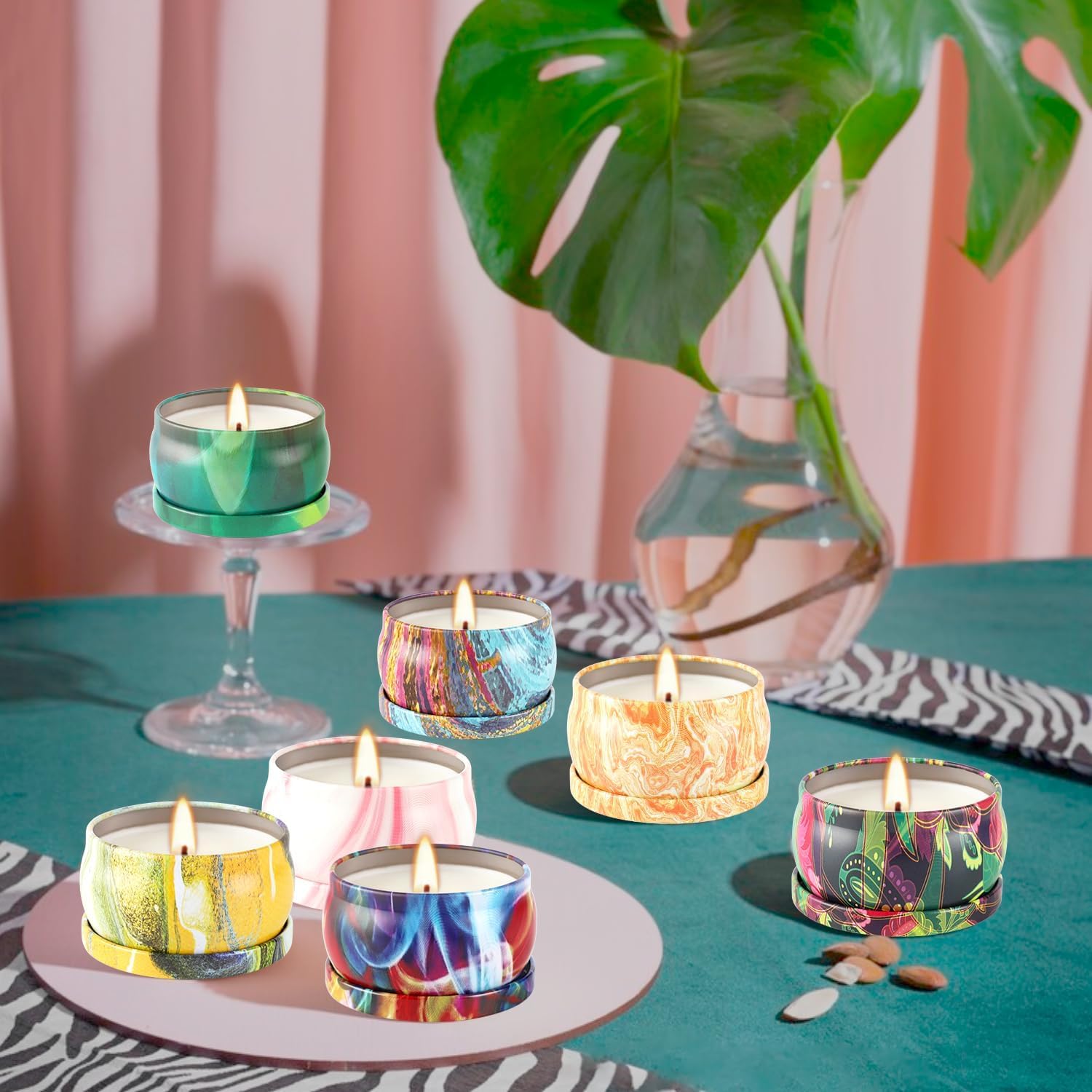 Howemon varias velas dispuestas en salón, ambientación versátil