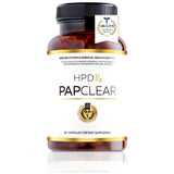 HPD Rx frasco PAPCLEAR frontal mostrando el envase y beneficios visibles