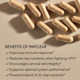 HPD Rx ingredientes PAPCLEAR licopeno y reishi resaltando contenido natural