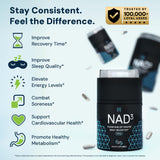 HPN NAD3 sobre mesa con alimentos saludables para uso complementario