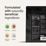 Huel Black Edition batido servido, marca y energía rápida para entrenar