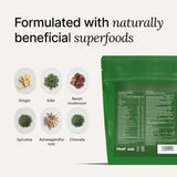 Huel Daily Greens hoja y algas de la mezcla supergreens mostrando origen natural