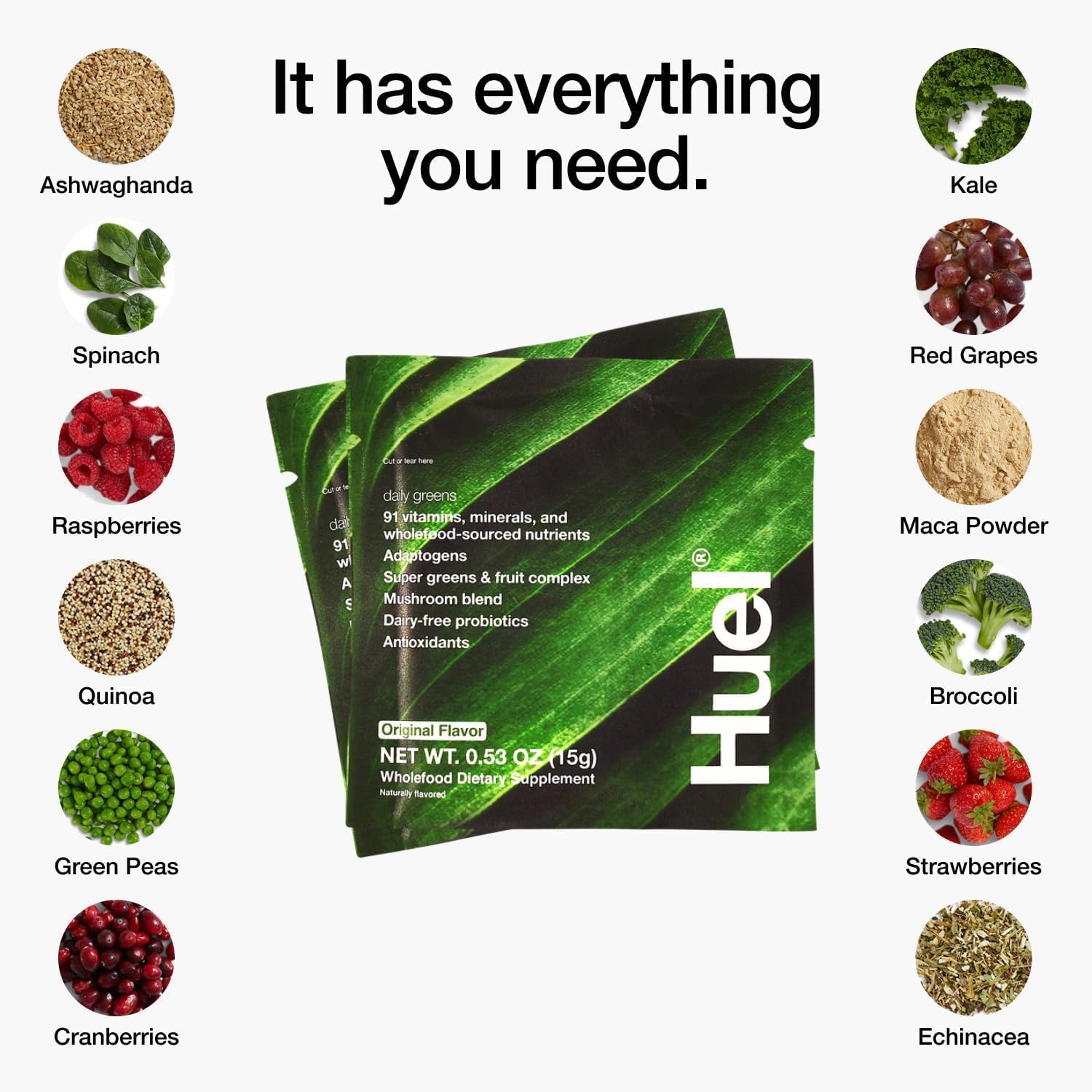 Huel bebida preparada en vaso, sabor frutal refrescante y lista para beber