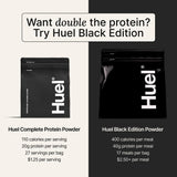 Producto Huel en entorno natural, enfoque en sostenibilidad y origen vegetal