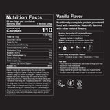 Etiqueta de Huel con lista de ingredientes y vitaminas, transparencia nutricional