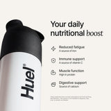 Huel Superblend Vainilla preparado en vaso listo para beber rápido