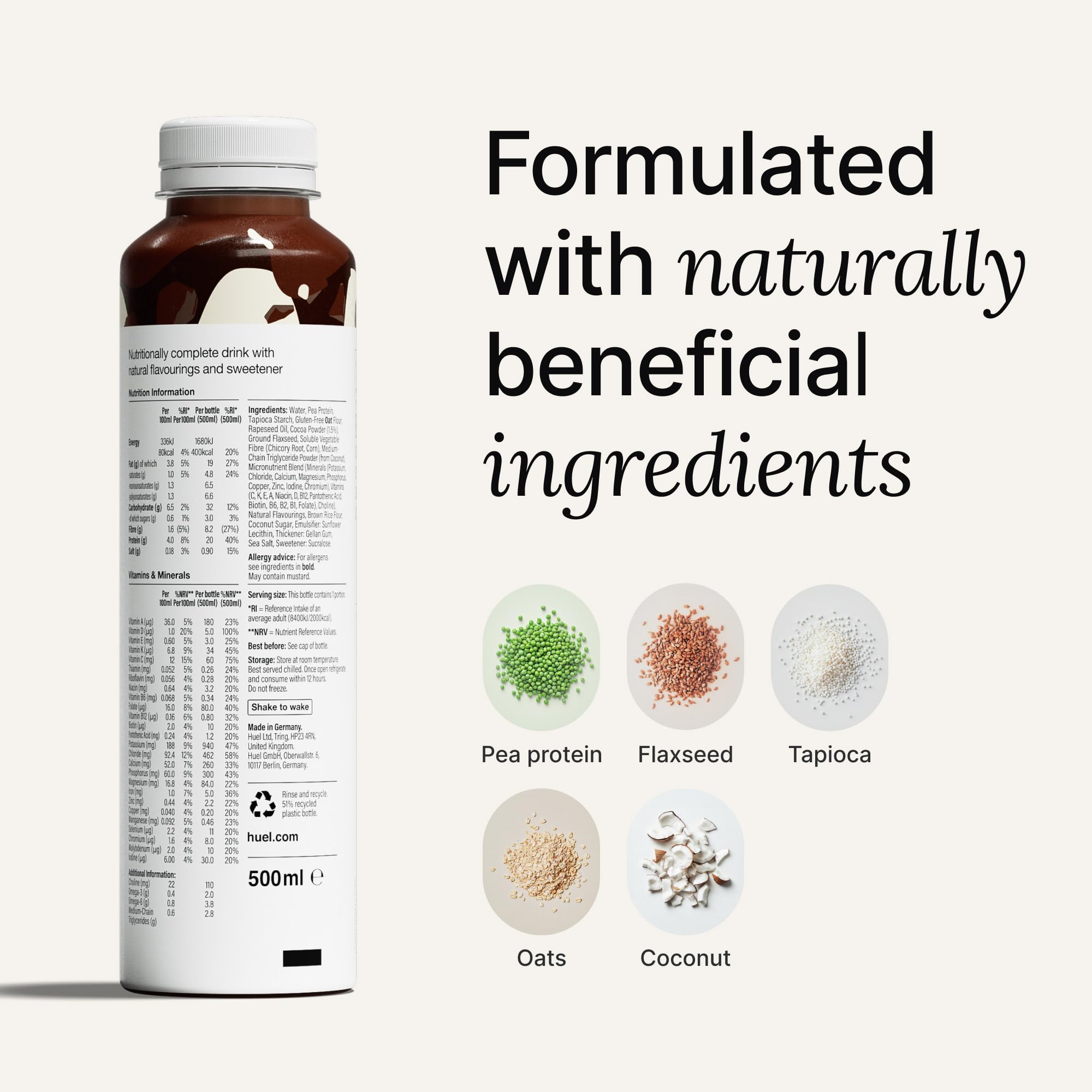 Huel textura cremosa del batido mostrando consistencia apetecible