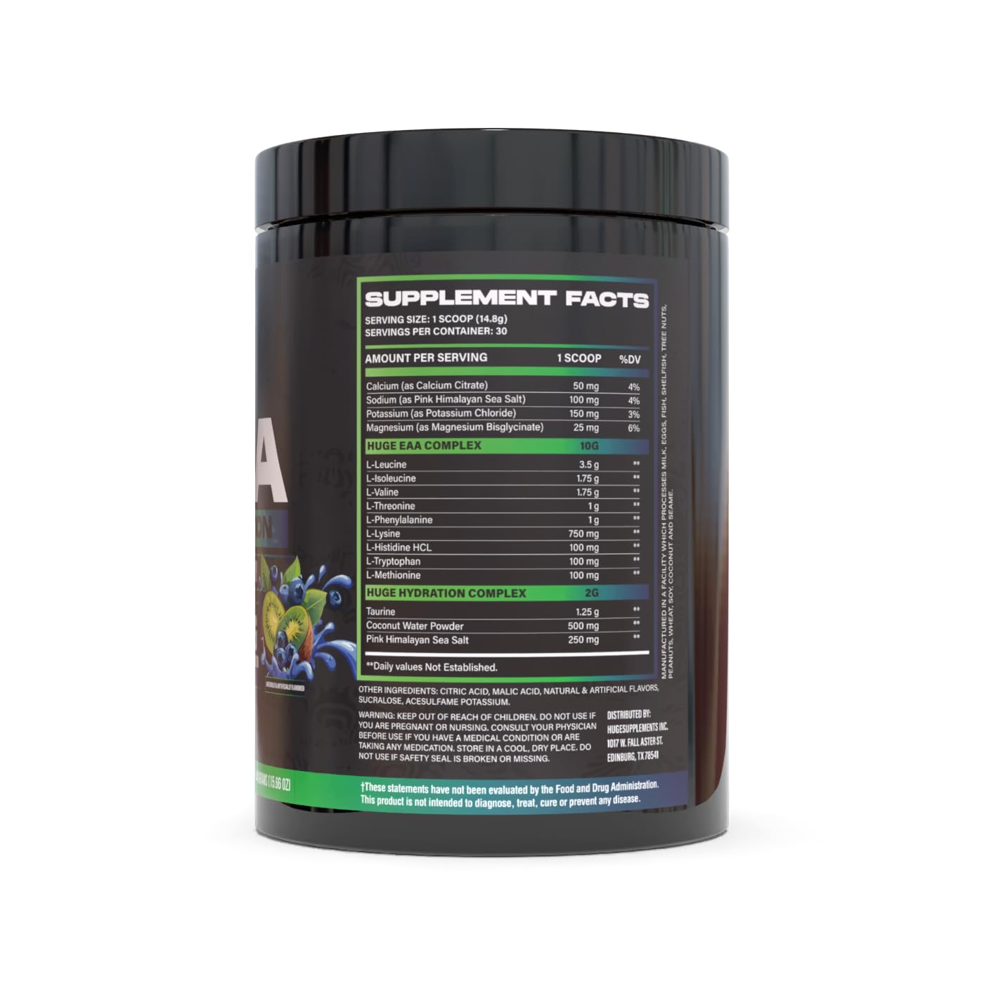Huge Supplements cierre y sello de seguridad del envase, calidad garantizada