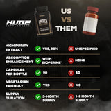 Huge Supplements Epitech frasco en mano para mostrar la escala y porciones