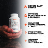 Huge Supplements vista cercana de cápsulas destacando textura y recubrimiento fácil de tragar