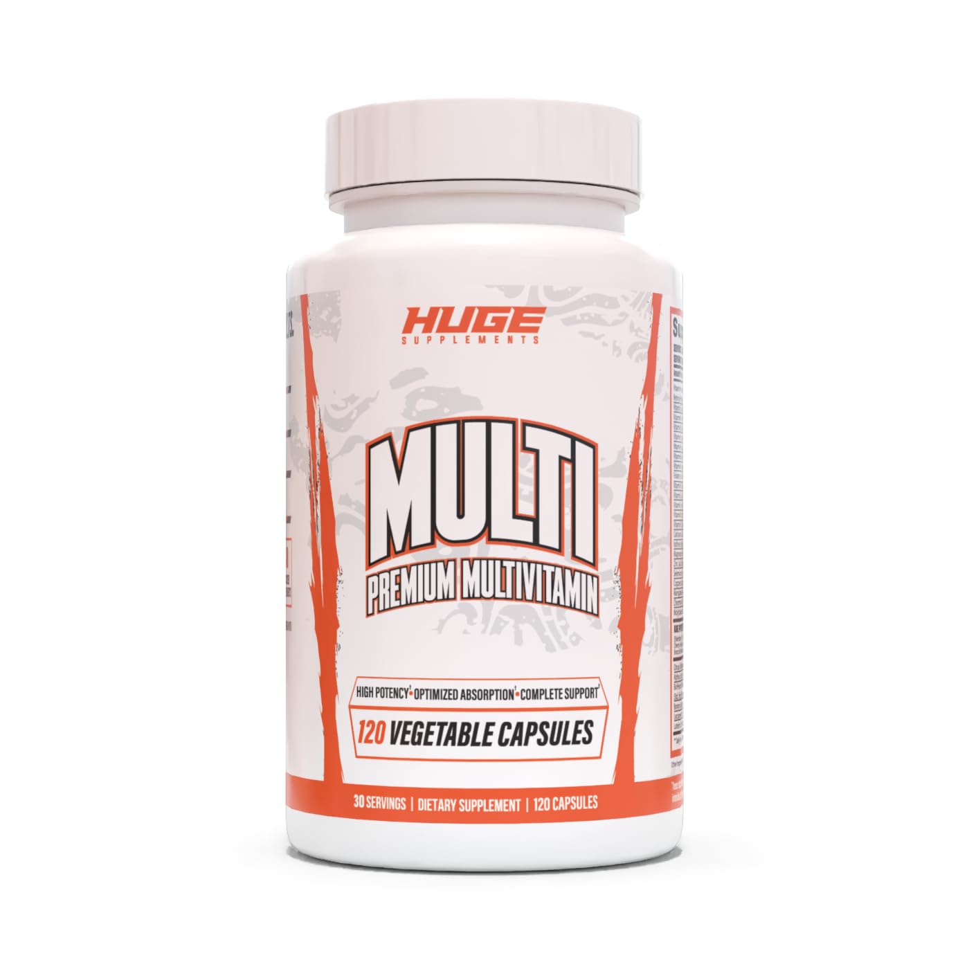 Huge Supplements frontal del envase mostrando diseño y cantidad de cápsulas