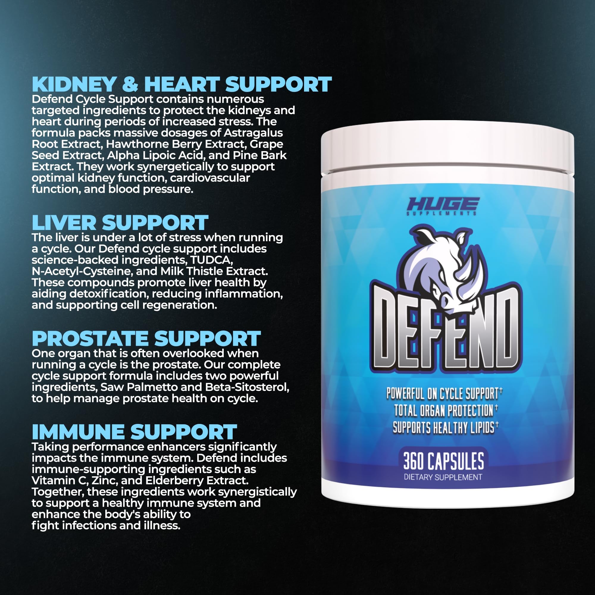 Huge Supplements etiqueta con ingredientes y dosis, transparencia informativa al usuario