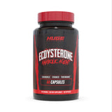 Huge Supplements envase frontal mostrando dosis y beneficio muscular