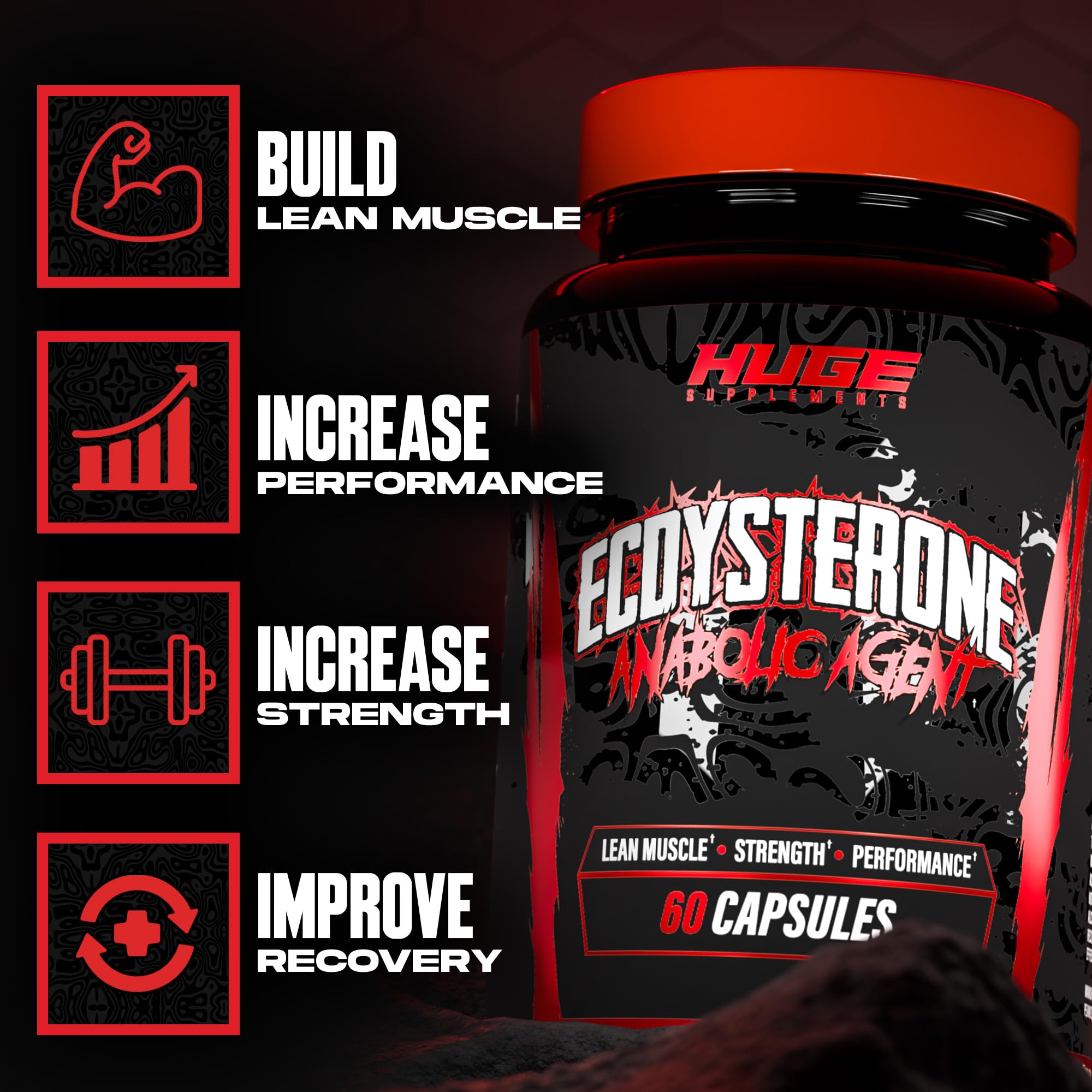 Polvo de ecdisterona Huge Supplements detalle de pureza y textura