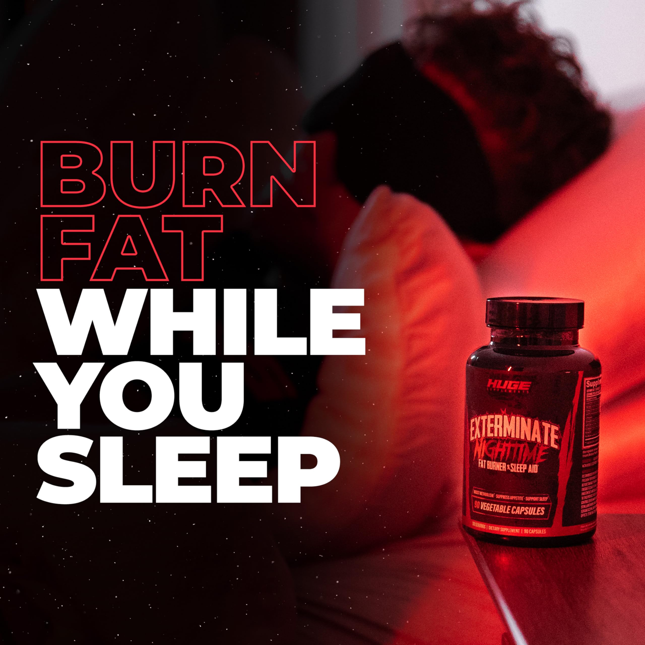 Huge Supplements etiqueta con lista de ingredientes y beneficios claramente legibles