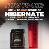 Comparación de tamaño del envase de Hibernate de Huge Supplements 30 porciones