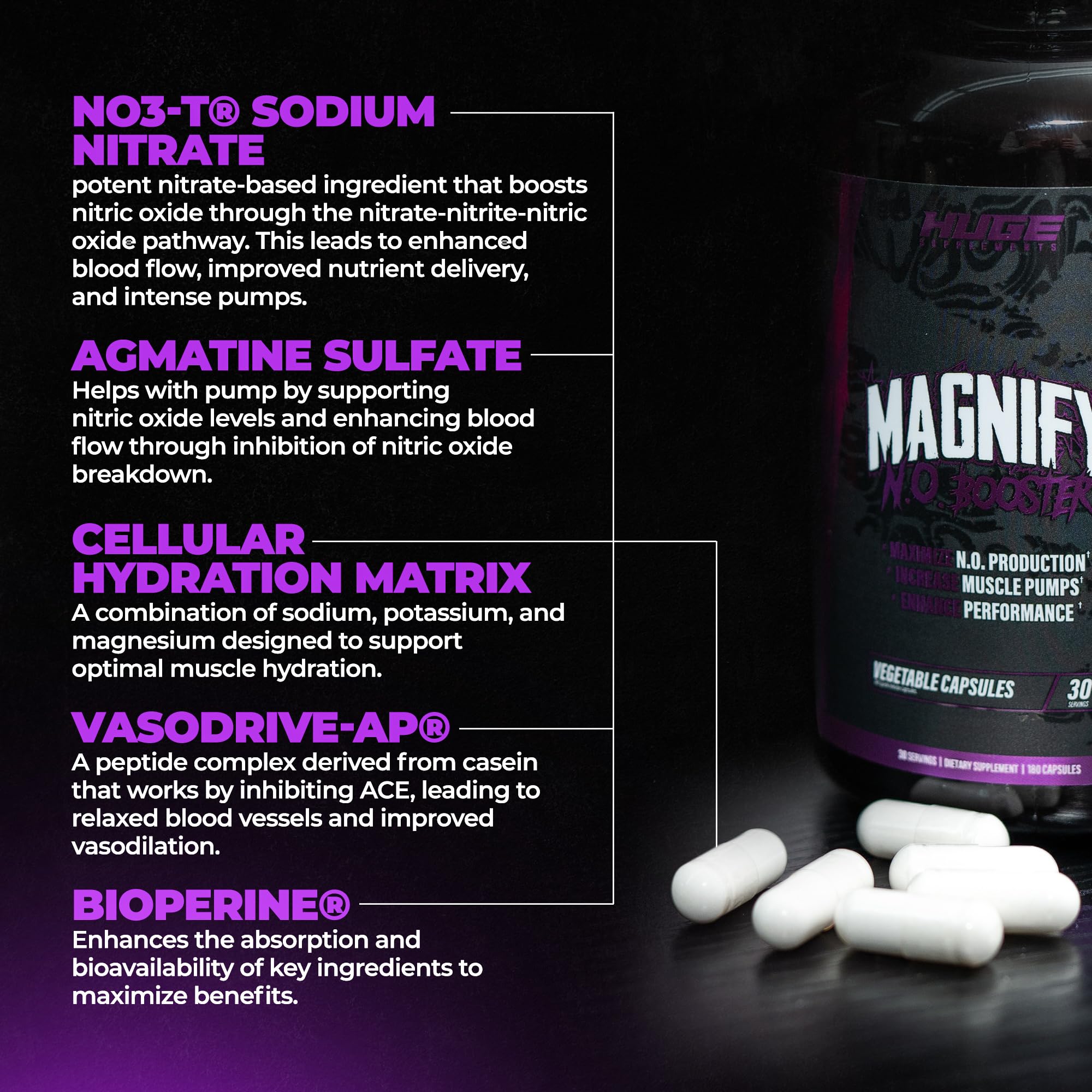 Huge Supplements magnify atleta en entrenamiento muestra bombeo y mayor rendimiento