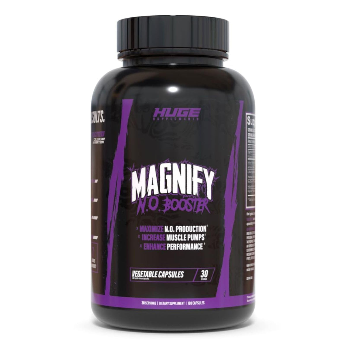 Huge Supplements magnify frontal del producto muestra envase y beneficio visual inmediato