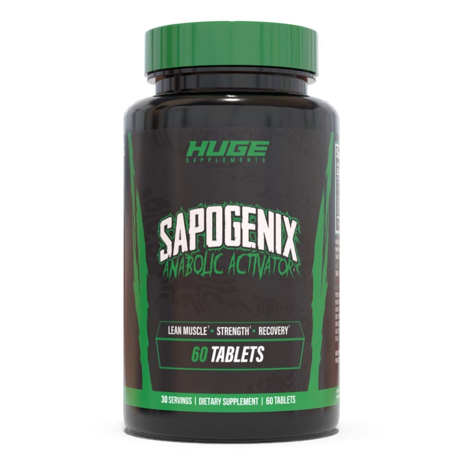 Huge Supplements sapogenix frente del empaque mostrando claridad del producto y confianza