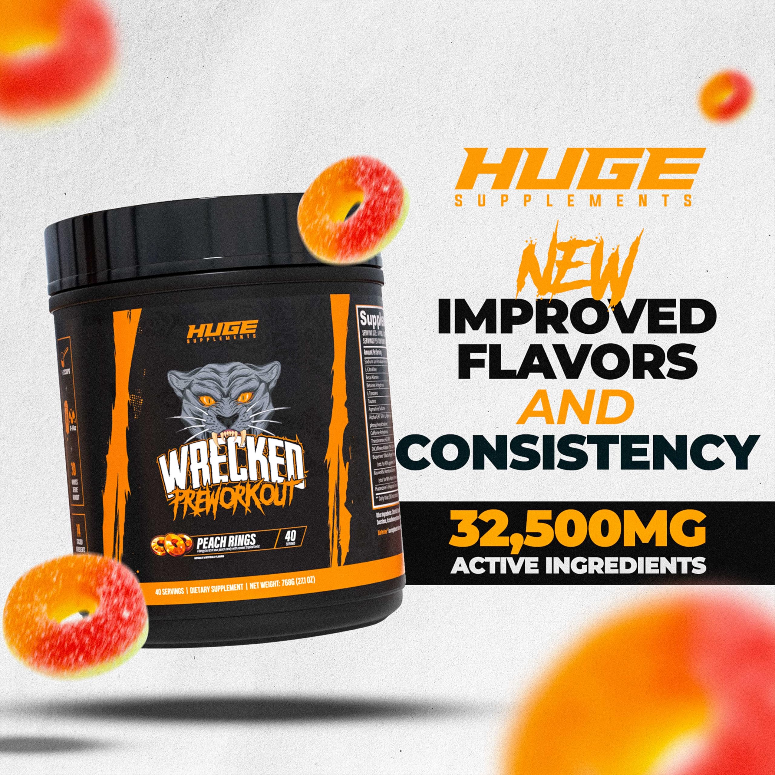 Huge Supplements comparación de tamaño con cucharilla para dosificación exacta