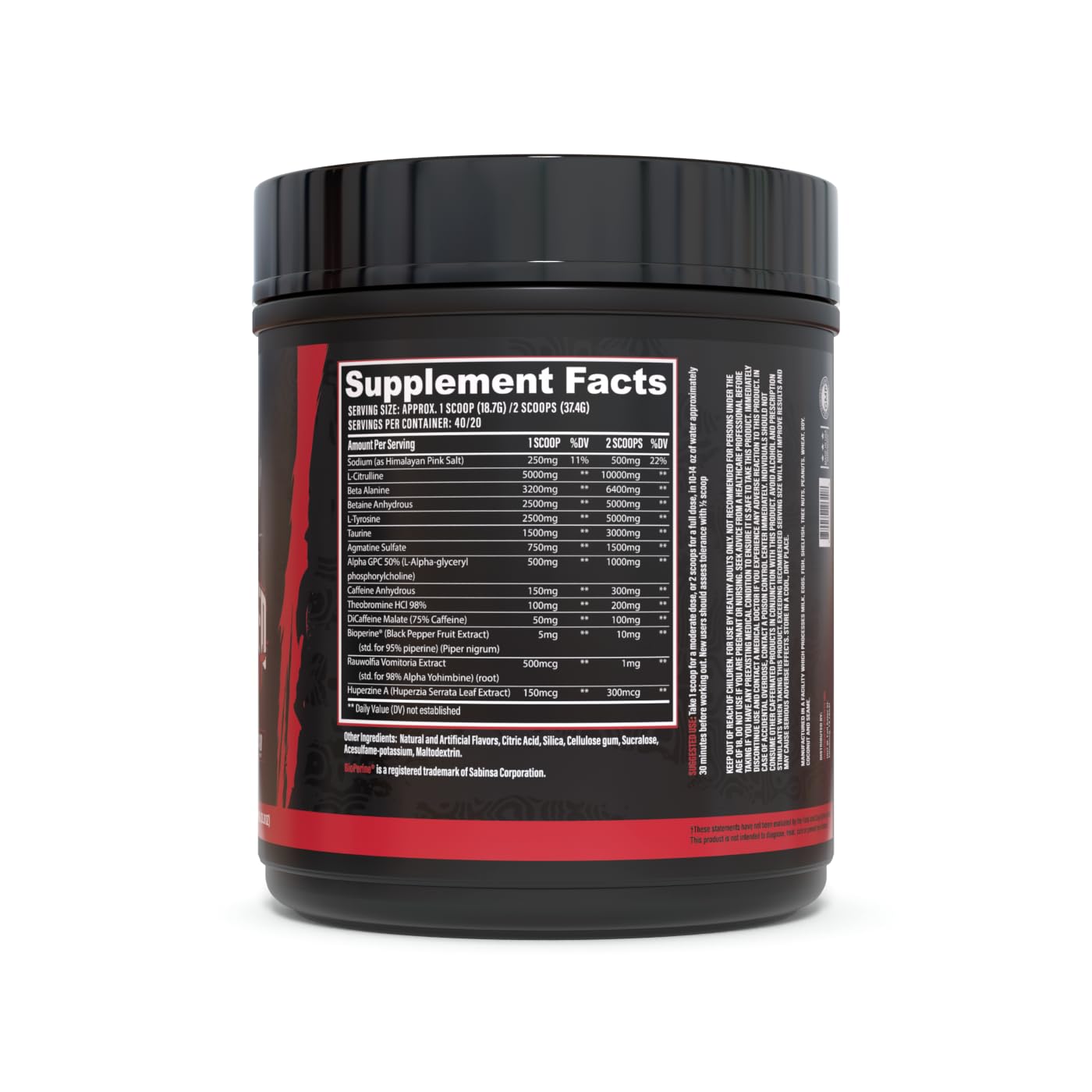Huge Supplements Wrecked junto a botella para comparar tamaño y contenido