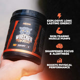 Huge Supplements Wrecked bebida preparada mostrando mezcla sin grumos