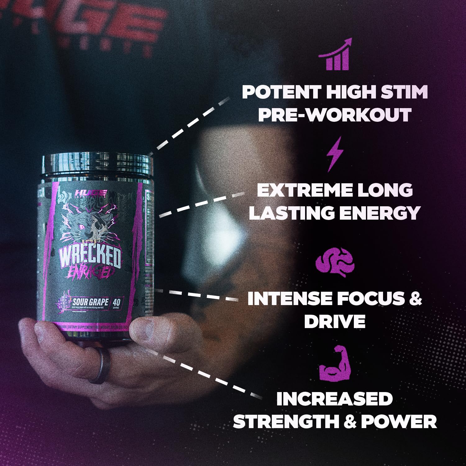 Huge Supplements polvo con textura fina listo para mezclar fácil