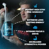 Polvo de Wrecked Enraged textura fina del pre workout Huge Supplements con mezcla rápida