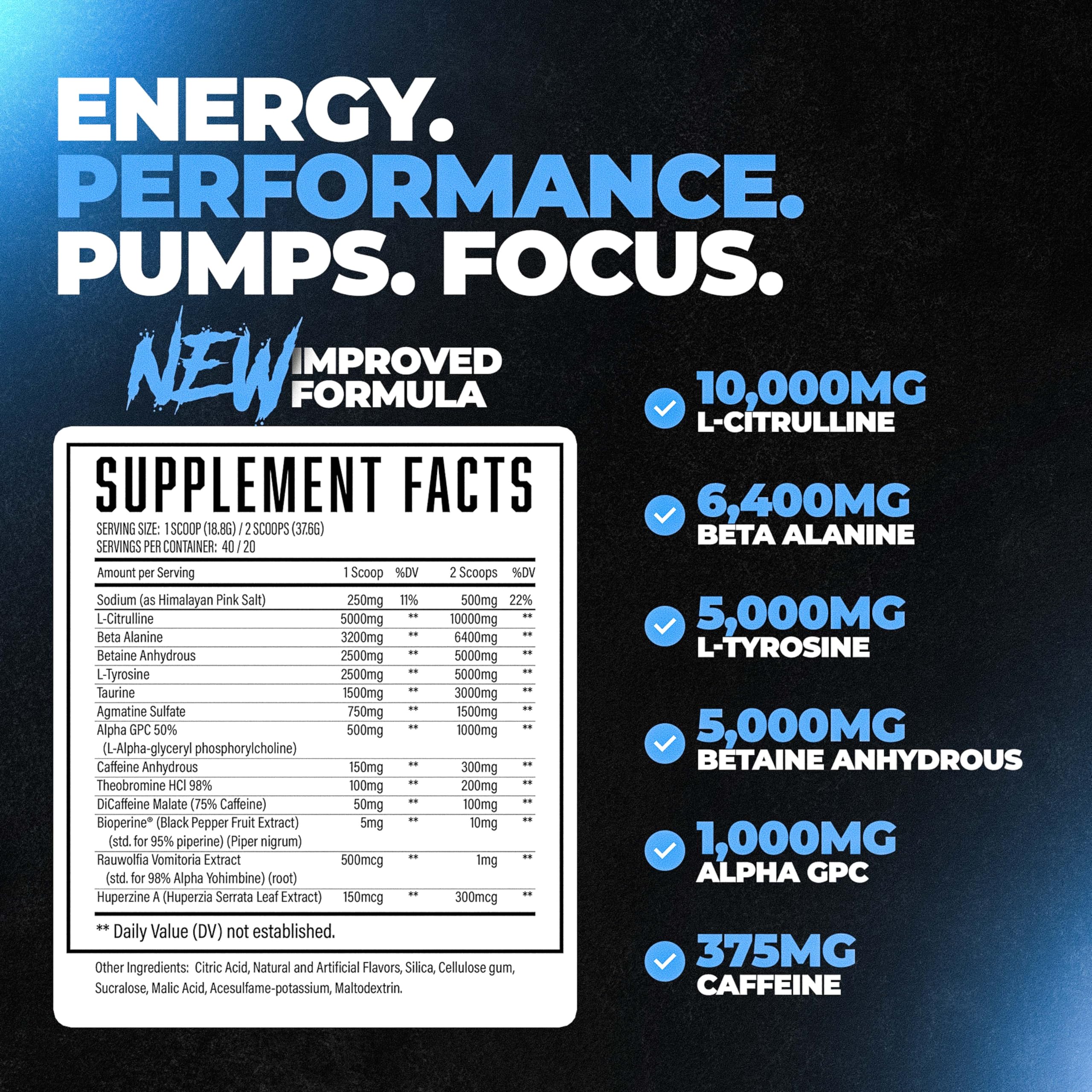 Huge Supplements etiqueta Wrecked detalle de ingredientes y beneficios claros para rendimiento