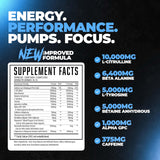 Huge Supplements etiqueta Wrecked detalle de ingredientes y beneficios claros para rendimiento