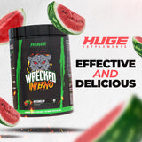 Etiqueta de Wrecked Inferno de Huge Supplements detallando ingredientes clave