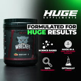 Huge Supplements cucharada de Wrecked para mostrar dosis por porción