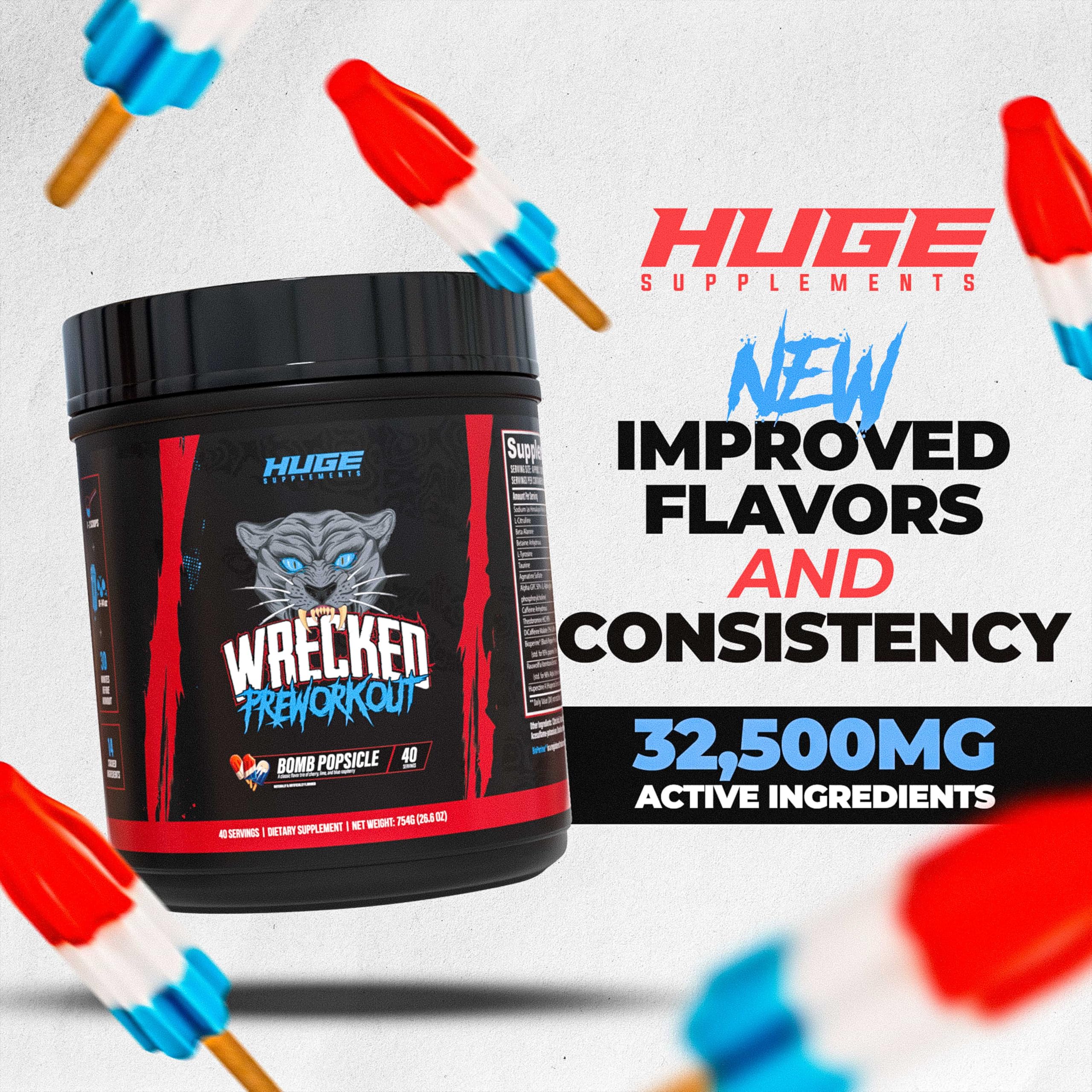 Huge Supplements cucharilla con porción que muestra control de dosis