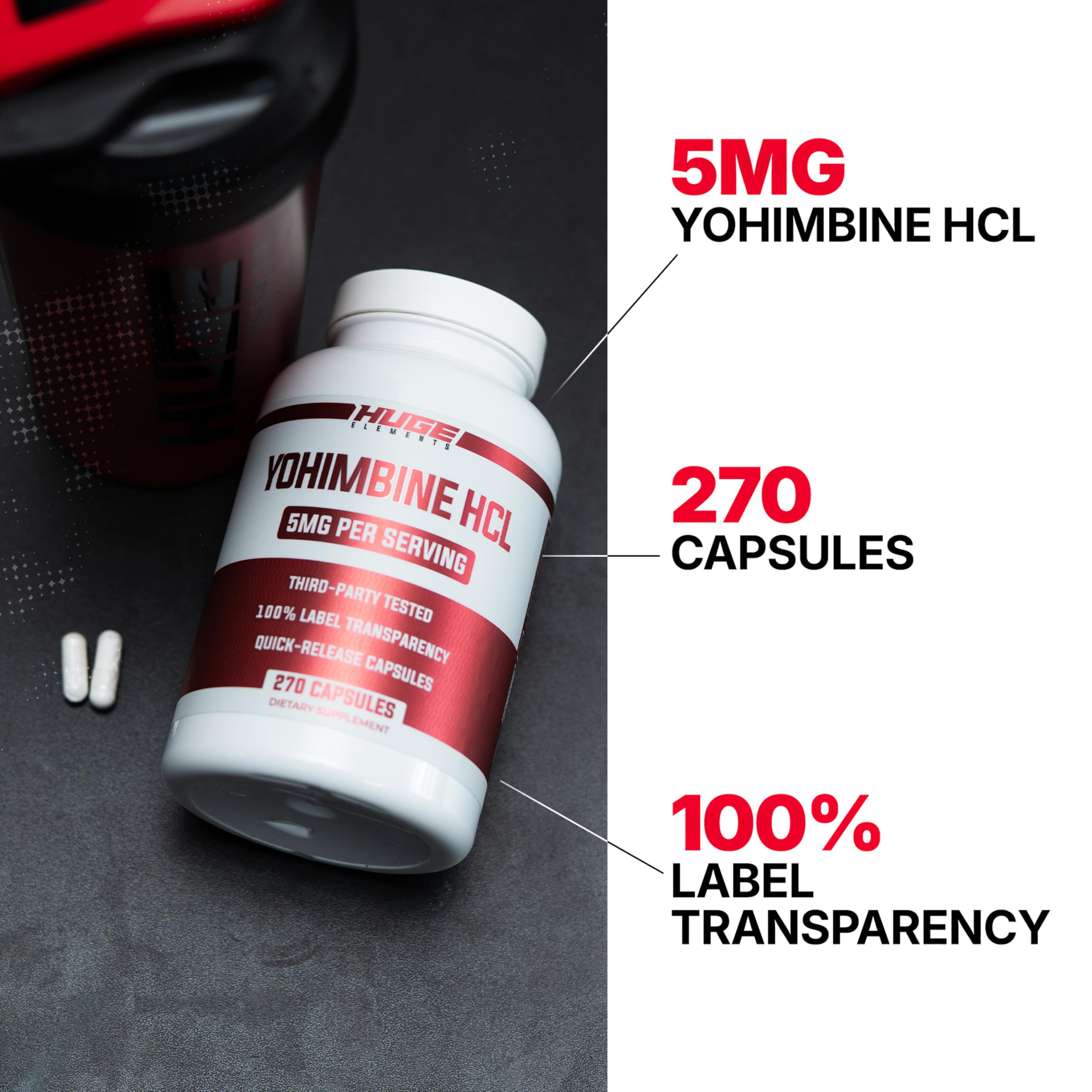 Primer plano de cápsula vegana de Huge Supplements mostrando textura y facilidad