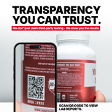 Etiqueta de ingredientes de Huge Supplements con información transparente y dosajes