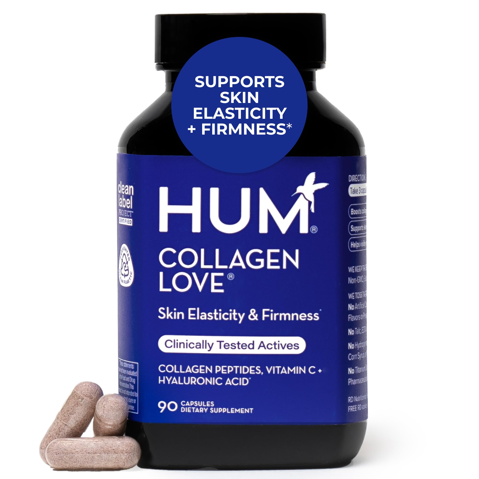 HUM Collagen Love frente del envase mostrando presentación y beneficios